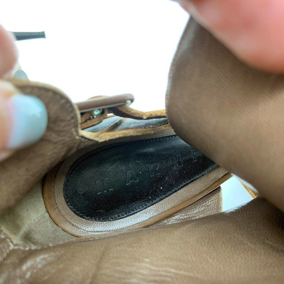 Marni Peep Toe Bootie Stiletto Heel Wrap Buckle - Picture 10 of 10